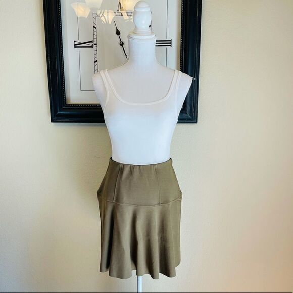 FREE PEOPLE Highlands Miniskirt In Army - Picture 2 of 3